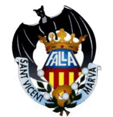 a bat is sitting on top of a ala logo