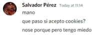 a tweet from salvador perez asking if he accepts cookies