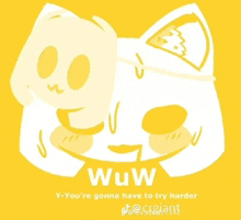 a drawing of a cat with the words wow on the bottom