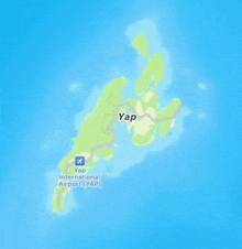 a map shows a small island called yap