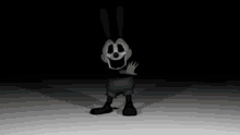 a 3d model of a cartoon character standing in the dark .