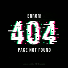 error 404 page not found is displayed in a glitch style