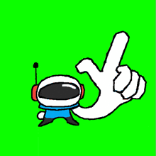 a cartoon drawing of an astronaut giving the ok sign