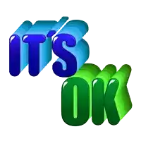 a blue and green logo that says it 's ok