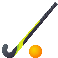 an illustration of a hockey stick and ball