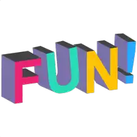 a 3d rendering of the word fun