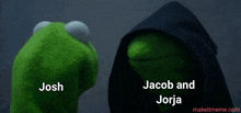 a kermit the frog and a jacob and jorja meme