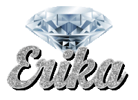 the word erika is surrounded by a large diamond