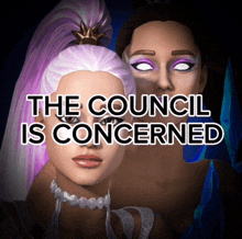 a poster that says the council is concerned with two women 's faces