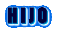 the word hijo is displayed in blue letters