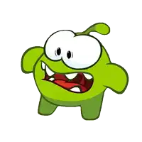 a green cartoon character with a big mouth and sharp teeth