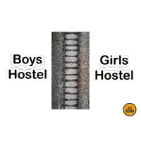 a poster that says boys hostel and girls hostel on it