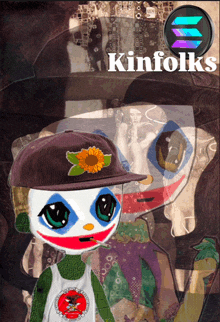 a clown wearing a hat with a sunflower on it is on the cover of kinfolk magazine