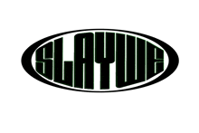 a black and green logo that says slaywee