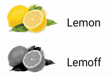 a picture of a lemon and a picture of a lemon off