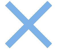 a blue cross on a white background that looks like an x