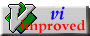 a logo for v improved with a green check mark on it