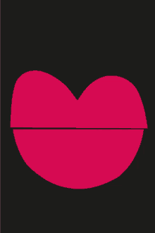 a pink heart with a black background and a red line going through it