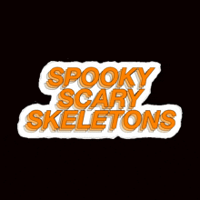 a spooky scary skeletons sticker on a black background