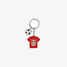 a keychain with a soccer ball hanging from it