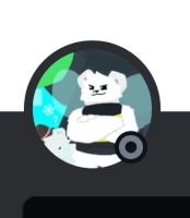 a cartoon of a polar bear in a circle