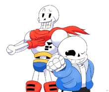 a drawing of papyrus and sans standing next to each other on a white background