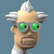 a cartoon character with glasses and a mohawk