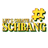 a logo that says let 's create a schbang on it