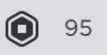 a black and white icon with a square in the middle and the number 95 .