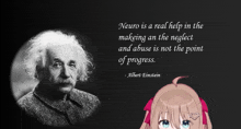 a quote from albert einstein is next to a picture of a girl