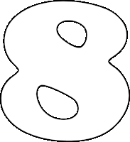 a black and white drawing of the number eight