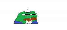 a drawing of a frog with a cup of coffee in its mouth