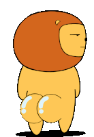 a cartoon bear with a lion 's head and tail