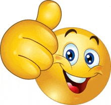 a yellow smiley face is giving a thumbs up .