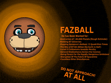 a poster that says fazball on the top