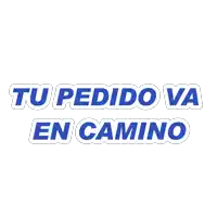 a blue sign that says tu pedido va en camino on a white background