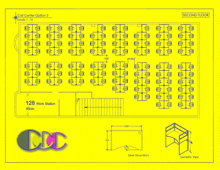 a blueprint of the second floor of a call center