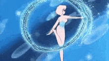 a naked woman is standing in a circle of light .