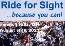 a poster for a ride for sight event in fenelon falls