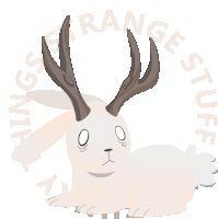 an illustration of a rabbit with antlers and the words range stuff