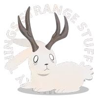 an illustration of a rabbit with antlers and the words range stuff