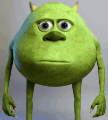 mike wazowski from monsters inc has a very sad look on his face