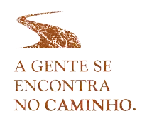 a sign that says ' a gente se encontra no caminho ' on it