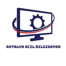 a logo for antalya acil bilgisayar with a computer monitor