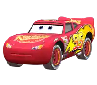 a red and yellow lightning mcqueen car from the movie cars