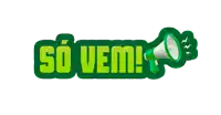 a green sign that says so vem with a megaphone on it