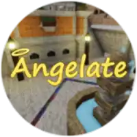 a circle with the word angelate written in yellow