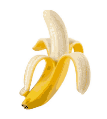 a banana that has been peeled is sitting on a white background