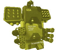 a yellow object that says goa on it