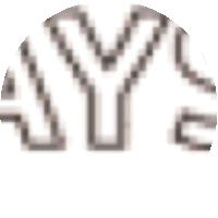 a pixelated image of the letter y in a circle on a white background